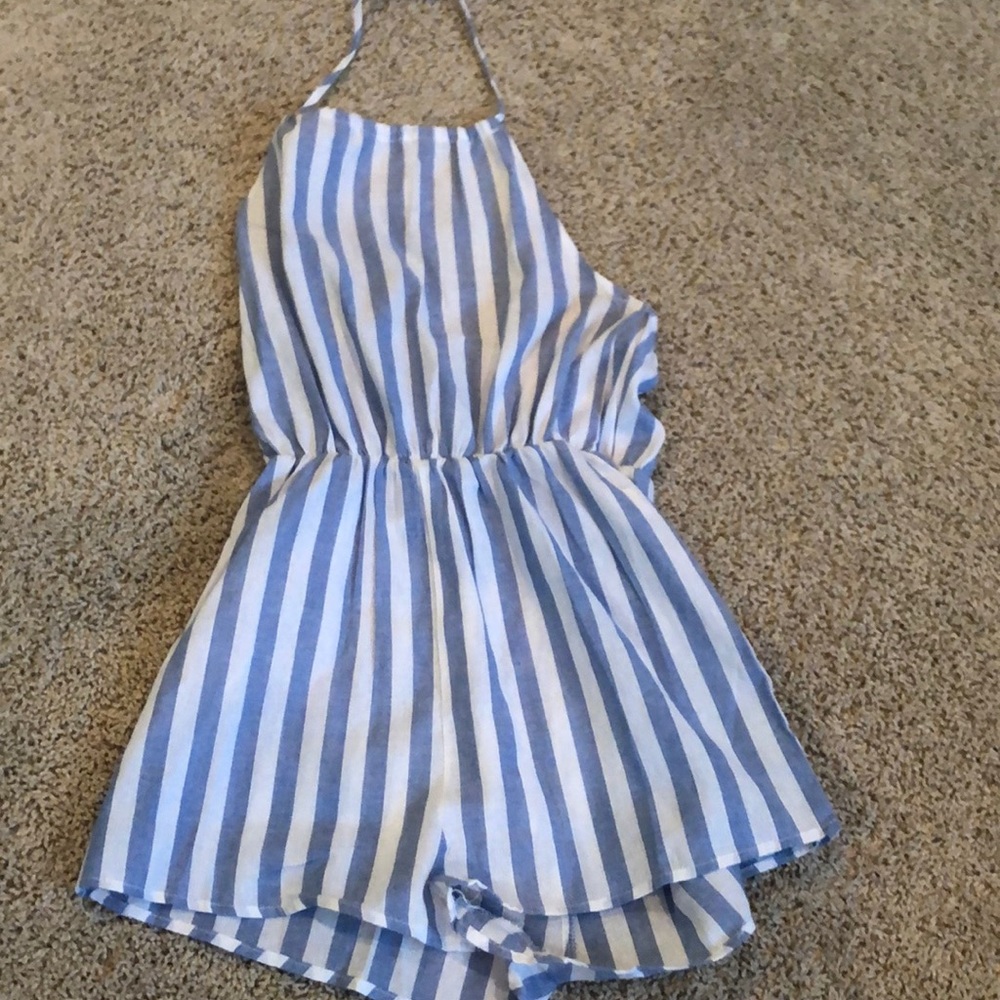 striped halter neck romper (never worn)